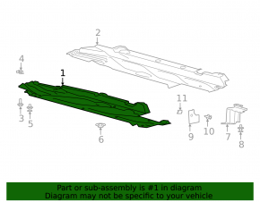 Right underbody protection for Lincoln Corsair 20-26 2.0 2.3