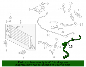 Cooling pipe lower Volvo XC40 19-22