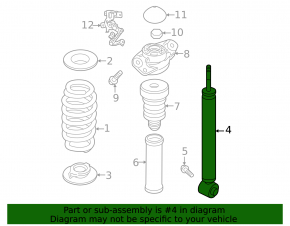 Rear left shock absorber Volkswagen Arteon 19-23 AWD