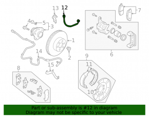 Rear right brake hose for Nissan Rogue 08-15 AWD
