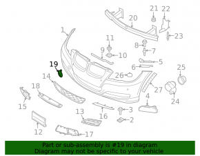 BMW 3 E90 E92 09-12 restyling tow hook plug for front bumper