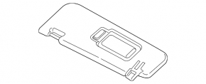 Right sun visor for BMW X7 G07 19-25 Elfenbein-Weiss, without hook