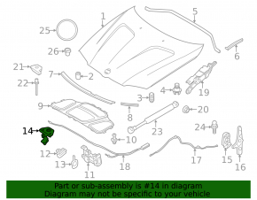 BMW X3 F25 11-17 Hood Release Handle