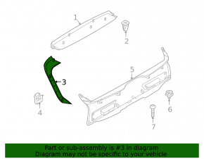 Rear upper door trim left BMW X5 E70 07-13 black, scratch