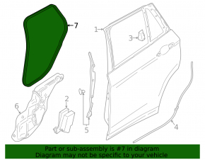 Door seal rear left BMW X1 F48 16-22