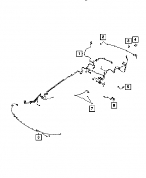 Jeep Grand Cherokee WK2 17-21 rear bumper wiring for parking sensors and BSM