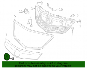 Emblem grill Acura MDX 14-16 prerest