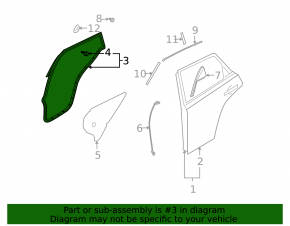 Infiniti FX35 FX45 03-08 rear right door seal