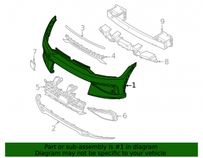 Kia EV6 22-24 bare front bumper for parking sensors and Park Assist, GT, GT-Line