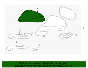 Right side mirror cover for Lexus NX200t NX300 NX300h 15-21 (upper)