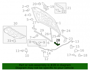 Seal wing hood-wing left Audi A4 B8 13-16 rest