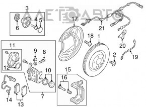 Rear left brake disc cover Audi A4 B9 17-25
