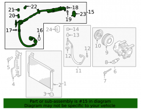 Kia Optima 16-18 air conditioner compressor-heater-condenser hose