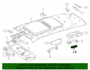 Rear left light for Mercedes X167 GLS 22-26 for panoramic view and sunroof, grey