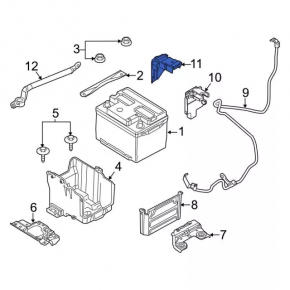 Cover of positive terminal of battery Ford Fiesta 11-19