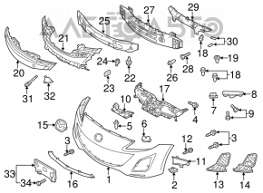 Front Bumper Reinforcement Mazda3 MPS 09-13
