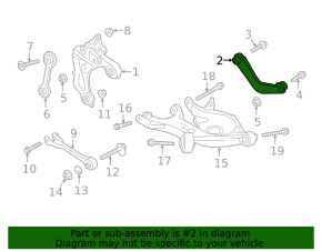 Upper rear right control arm for Lincoln Continental 17-20