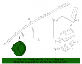 Mazda CX-9 16-23 steering wheel airbag