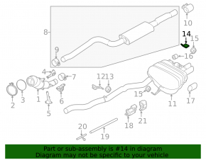 Rear muffler bracket BMW 5 F10 12-16 2.0T with rubber
