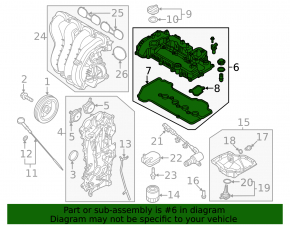 Kia Niro 23-24 HEV, PHEV 1.6 valve cover without sensor
