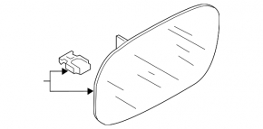 Left mirror element for Audi Q3 15-18 with auto-dimming
