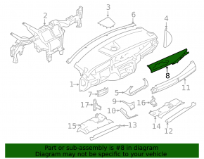 BMW X5 F15 14-18 black leather front panel trim, broken guide