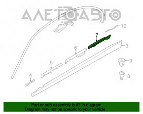 Threshold bracket left rear BMW 3 F30 12-18