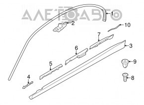 Threshold bracket left rear BMW 3 F30 12-18