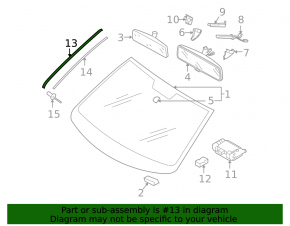 Windshield molding right VW Tiguan 09-17