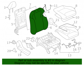 Subaru Forester 19-21 SK passenger seat without airbag, manual, black and gray, combined cloth, heated, dry-cleanable