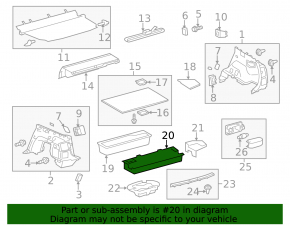 Rear trunk tray Toyota Prius V 12-17 broken, missing fragment