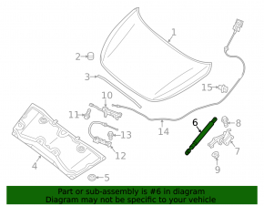 Hood shock absorber left Infiniti JX35 QX60 13-