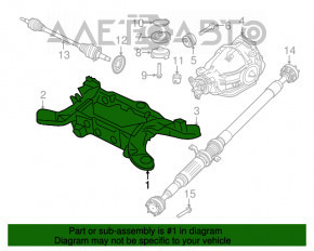 Rear subframe for a 09-14 Dodge Challenger