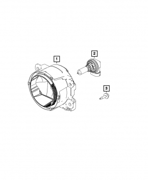Left fog light for Jeep Compass 22-26 halogen