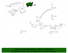 Passenger airbag in the dashboard of a Toyota Sequoia 2008-2009