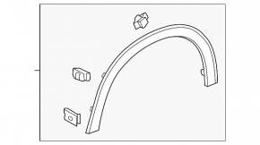 Front left fender arch trim for Honda HR-V 16-18