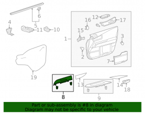 Front right window lift control trim Lexus RX350 RX450h 10-15 dark wood, scratch