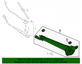 Windscreen wiper linkage with motor for Honda Civic XI FE/FL 22-26