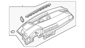 Audi Q5 80A 20-24 black dashboard panel without airbag for projection