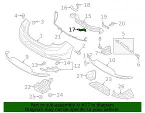 Rear bumper bracket lower left Hyundai Elantra AD 19-20