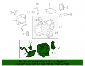 Heater assembly for Toyota Avalon 2005-2006