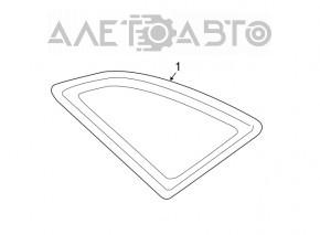 Window blind glass rear right Audi Q3 8U 15-18 tinted