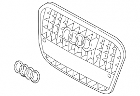 Radiator grill assembly Audi Q3 8U 15 without parking sensors