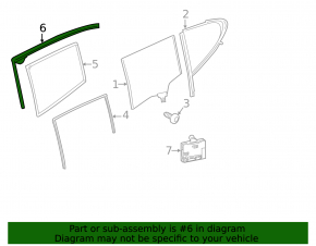 Upper door trim seal rear right Porsche Panamera 10-16