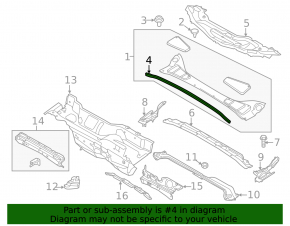 Windscreen wiper seal central Ford Focus mk3 11-18