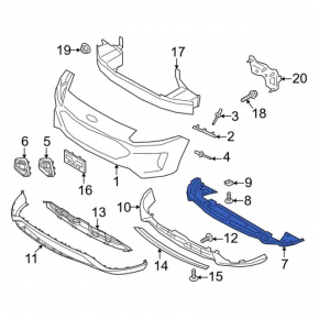 Front Bumper Guard Ford Escape MK4 20 - Structure, Tears, Scratches