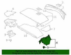 Left trunk pocket Mazda CX-9 16 - broken fastener