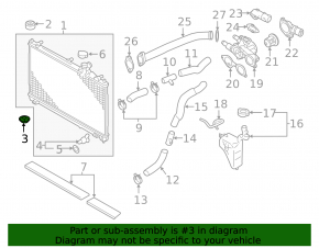 Radiator support lower left Mitsubishi Outlander 16-22 2.4, 3.0 rubber