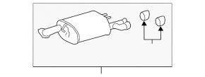Muffler rear part with barrel Toyota Avalon 19- 3.5