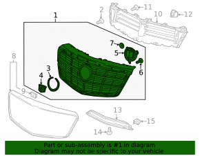 Radiator grill grill Cadillac CTS 14-15 without cruise radar